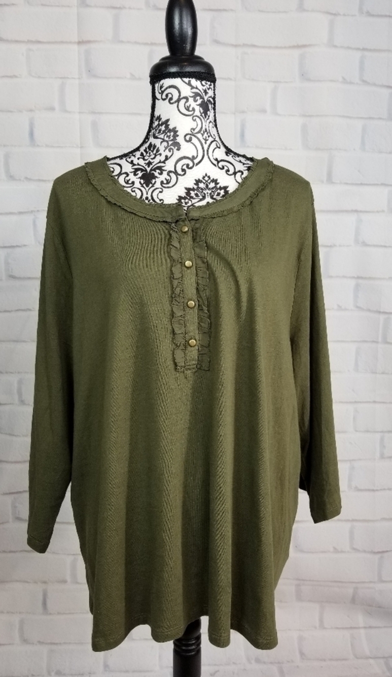 Talbots plus size 3x long sleeve stretch knit top